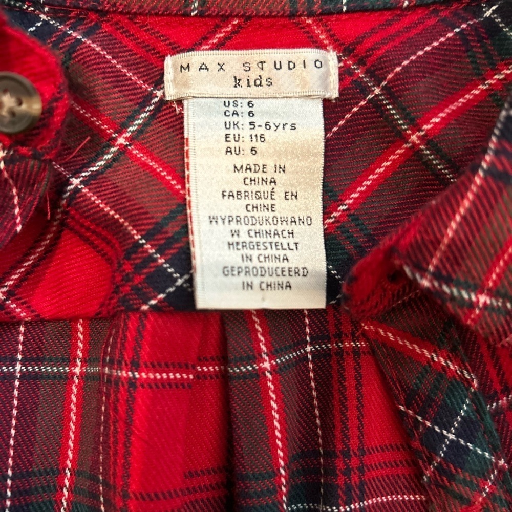 Max Studio Kids Red and Blue Plaid Button Down Shirt - Picture 3 of 10